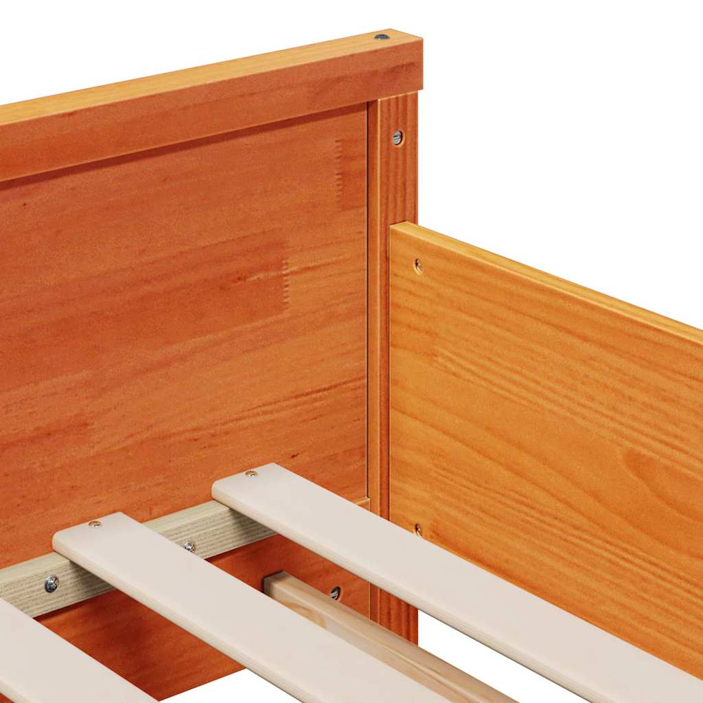 Cadre de lit Marron cire 80 x 200 cm Bois massif en pin - XIOS
