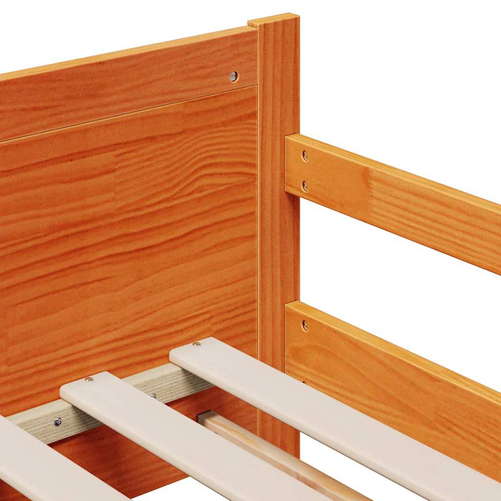 Cadre de lit avec matelas extensible Marron 80 x 200 cm