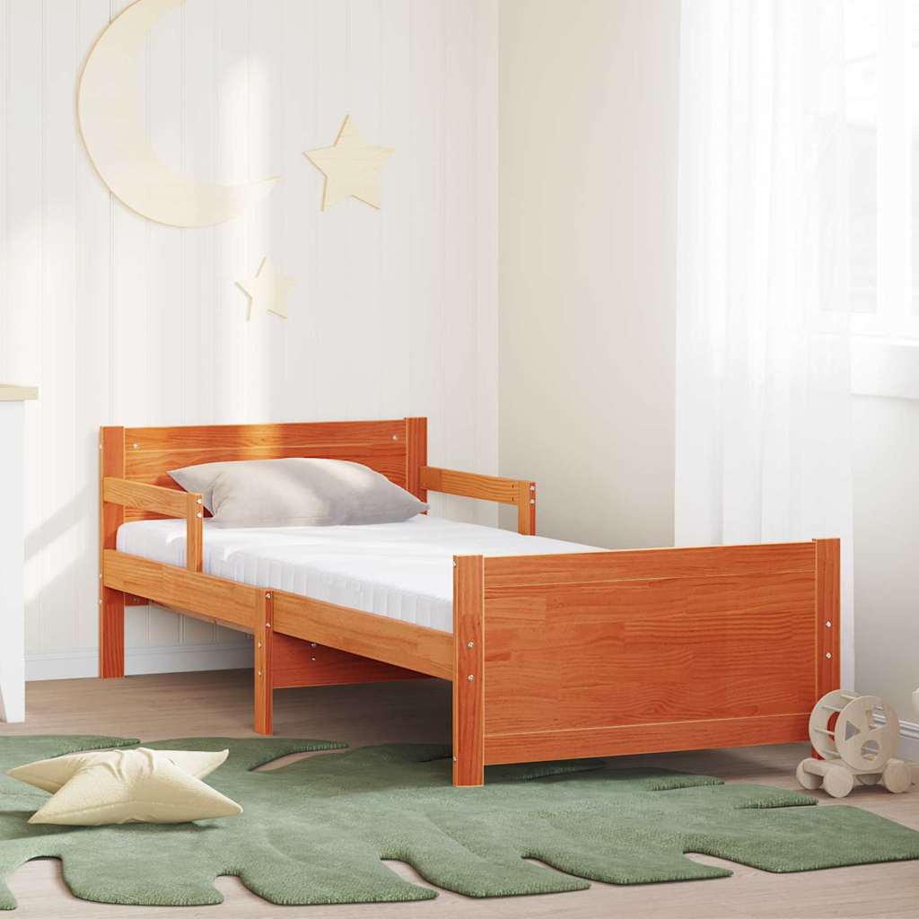 Cadre de lit avec matelas Marron cire 80 x 200 cm - XIOS
