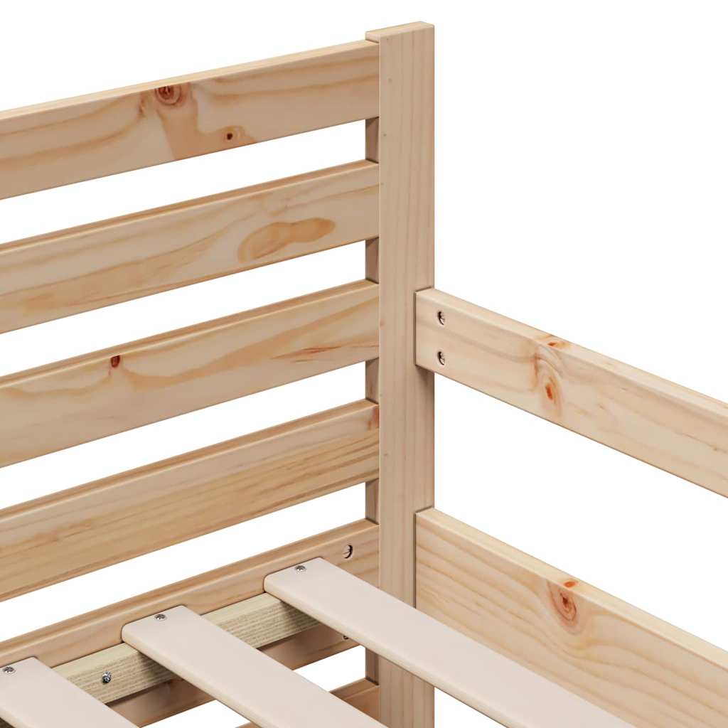 Cadre de lit avec matelas Marron 80 x 200 cm Bois de pin massif - XIOS