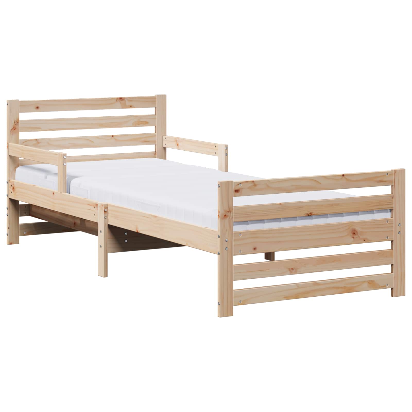 Cadre de lit avec matelas Marron 80 x 200 cm Bois de pin massif - XIOS
