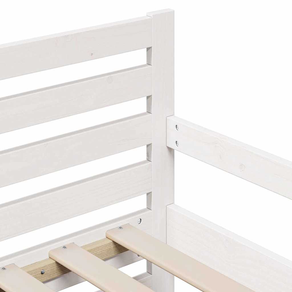 Cadre de lit avec matelas avec tête de lit Blanc 80 x 200 cm - XIOS