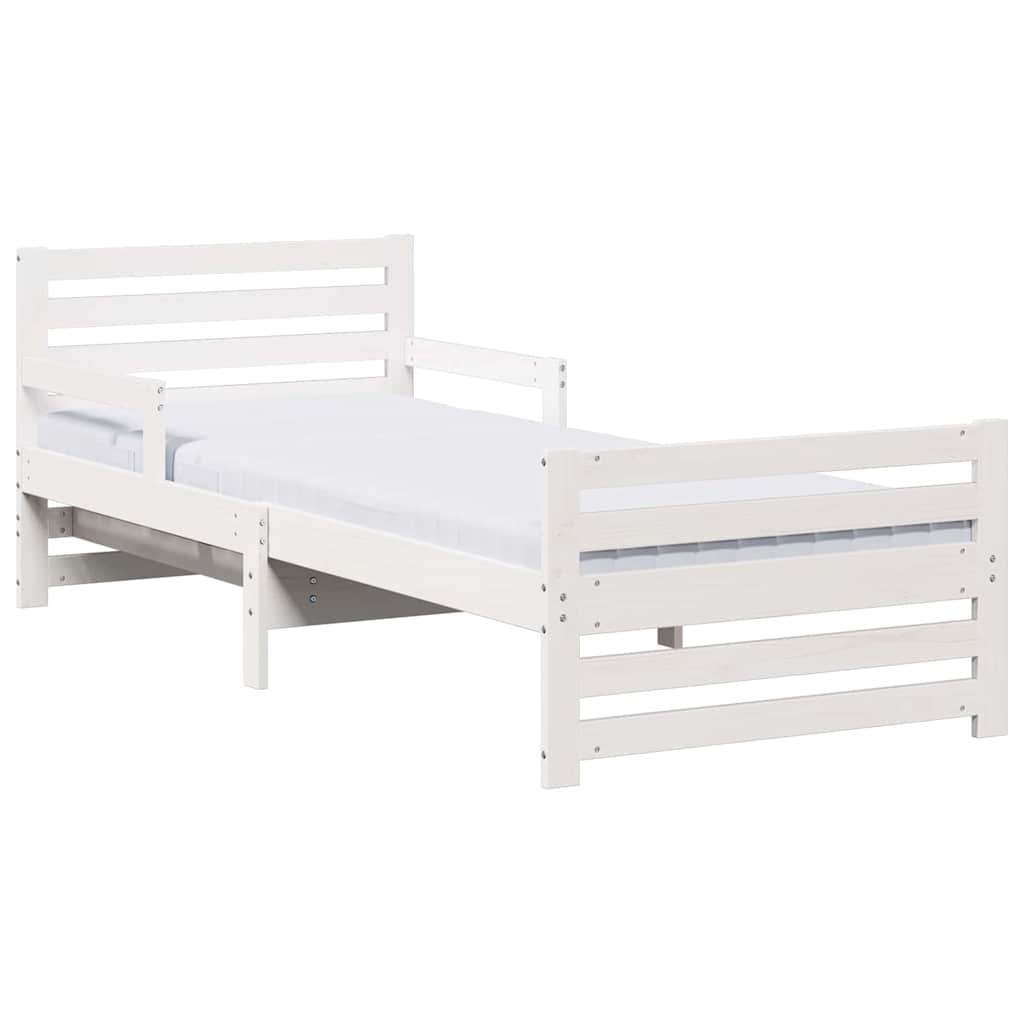 Cadre de lit avec matelas avec tête de lit Blanc 80 x 200 cm - XIOS
