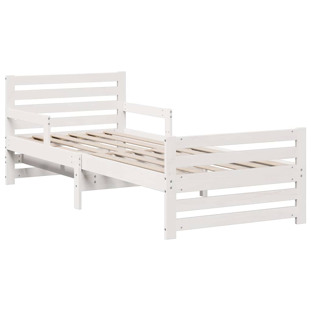 Cadre de lit avec matelas avec tête de lit Blanc 80 x 200 cm - XIOS