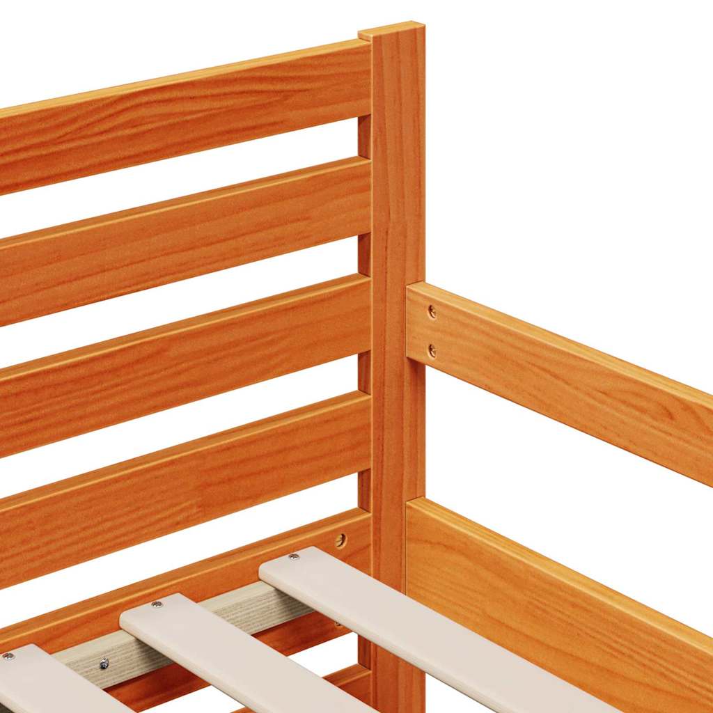 Cadre de lit avec matelas Marron 80 x 200 cm Bois de pin massif - XIOS