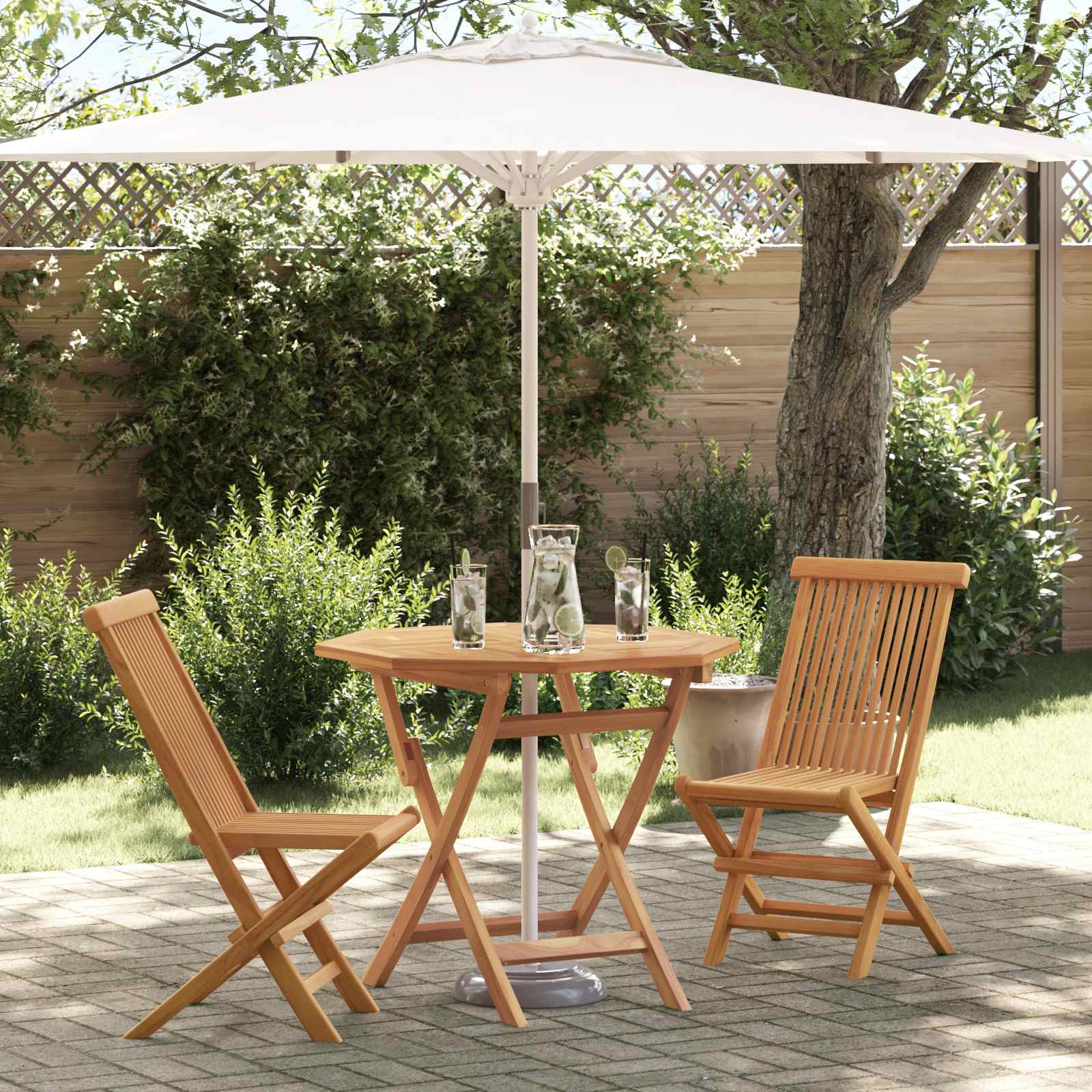 Ensemble de salle à manger pour jardin 3 pc Marron