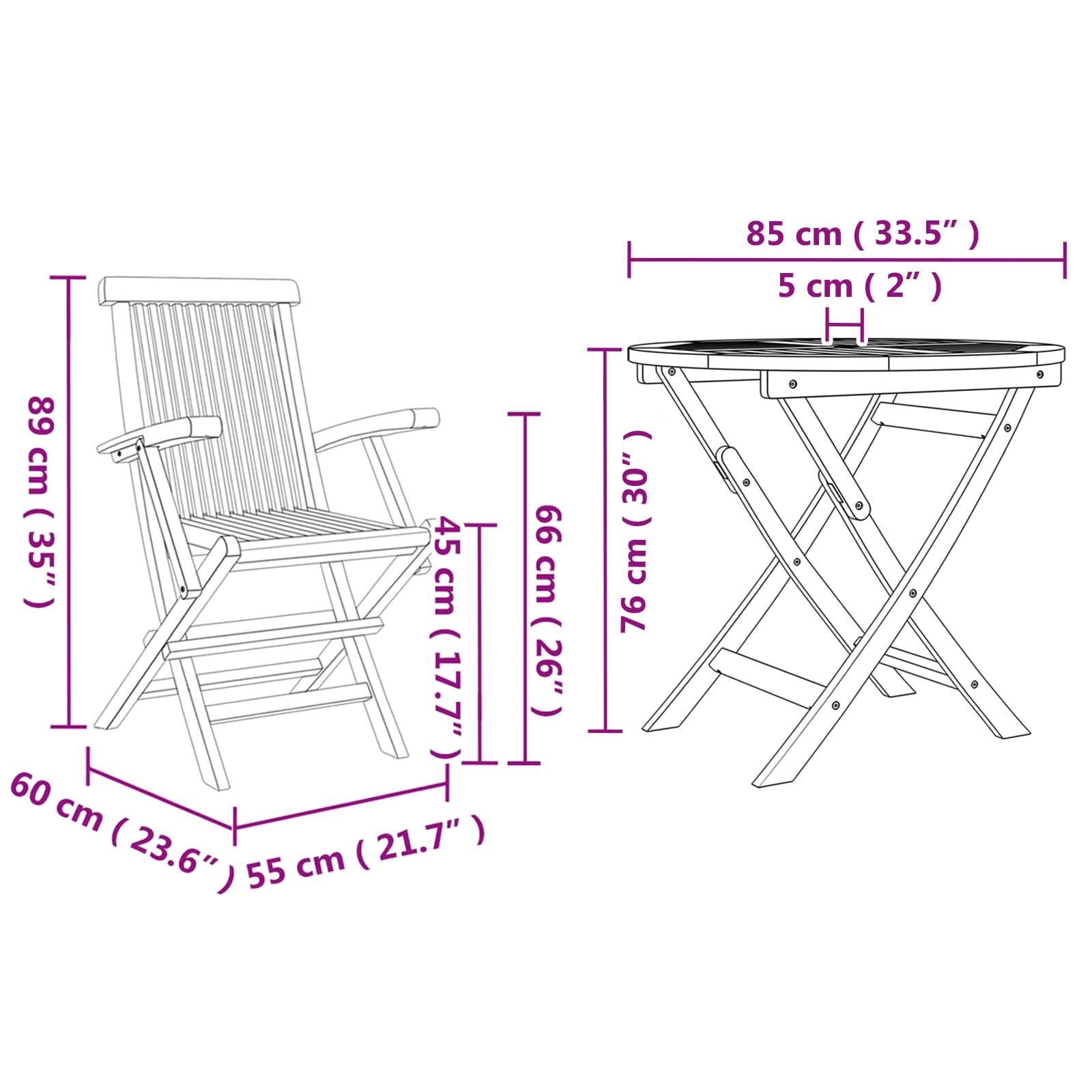 Ensemble de salle à manger pour jardin 3 pcs Marron - XIOS
