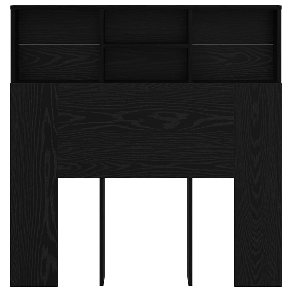 Cabinet de Tête de Lit avec étagère Chêne noir Bois Composite - XIOS