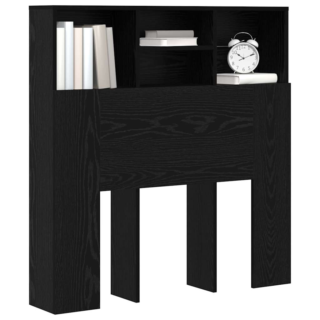 Cabinet de Tête de Lit avec étagère Chêne noir Bois Composite - XIOS