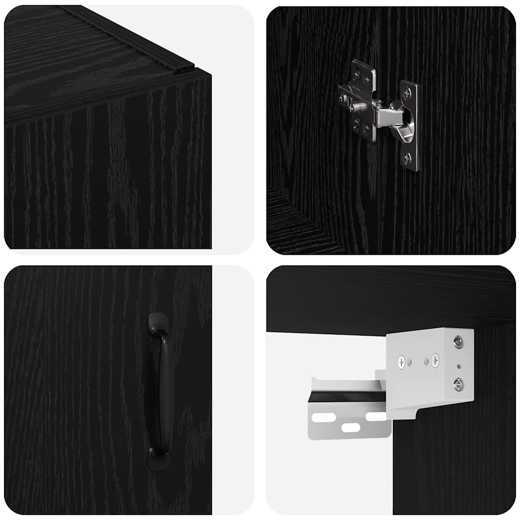 Armoire suspendue Montage mural Chêne noir 69,5 x 34 x 90 cm - XIOS