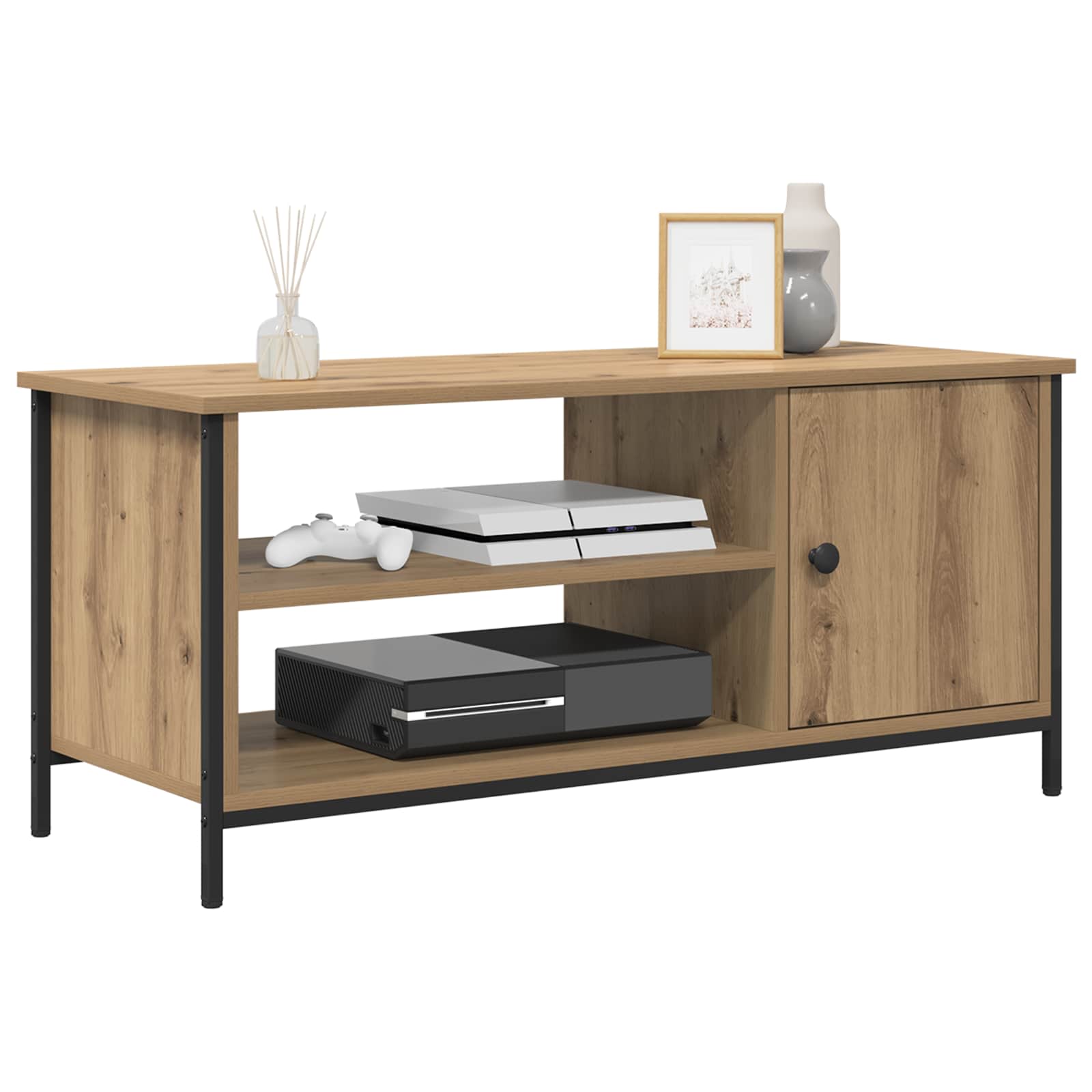 Meuble TV 100 x 40 x 45 cm Chêne artisanal Bois d'ingénierie - XIOS