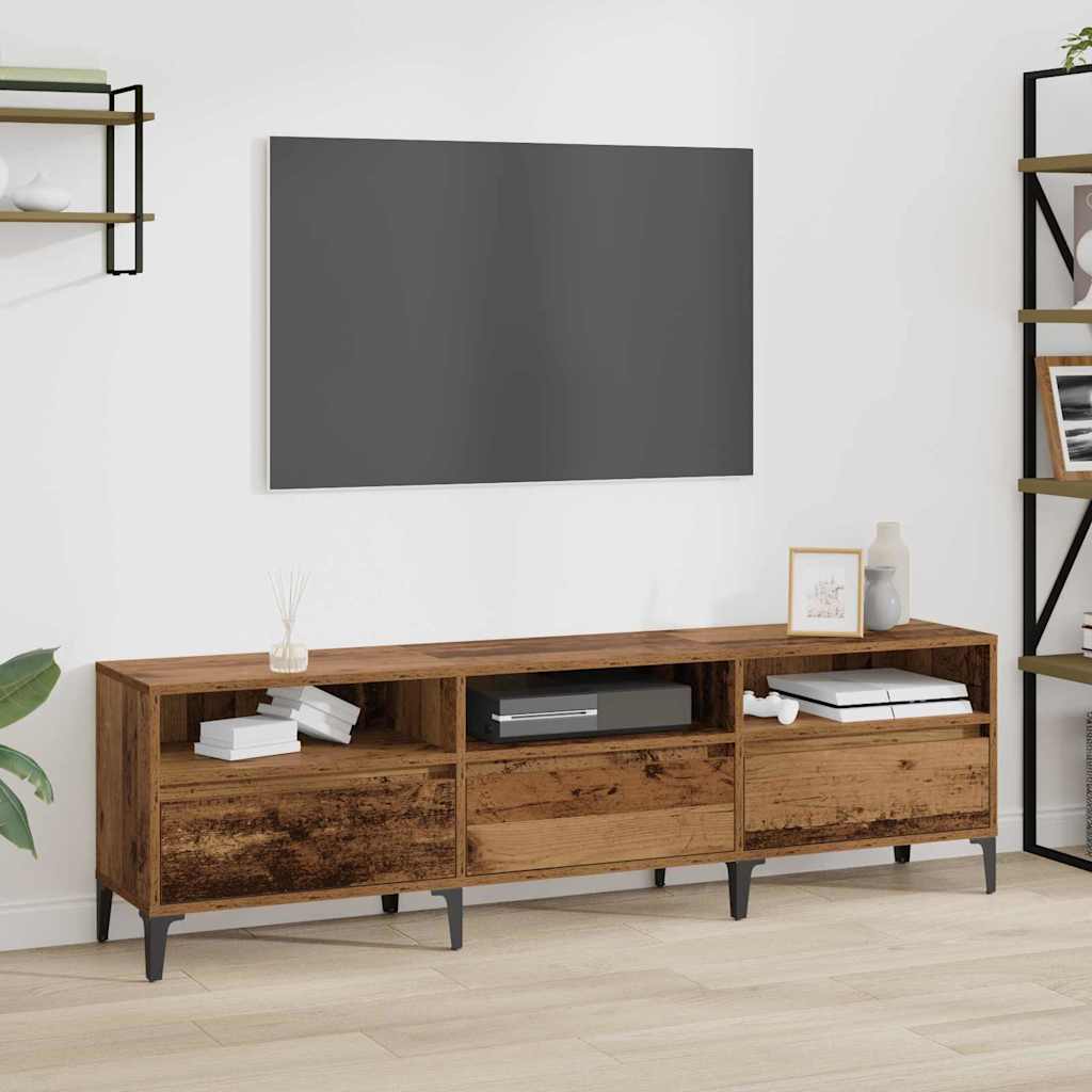 Meuble TV Bois Ancien 150 x 30 x 45 cm Bois d'ingénierie et fer - XIOS
