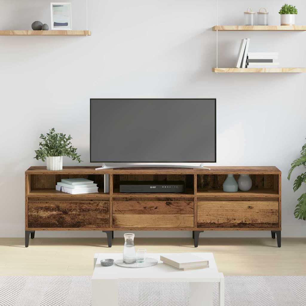 Meuble TV Bois Ancien 150 x 30 x 45 cm Bois d'ingénierie et fer - XIOS