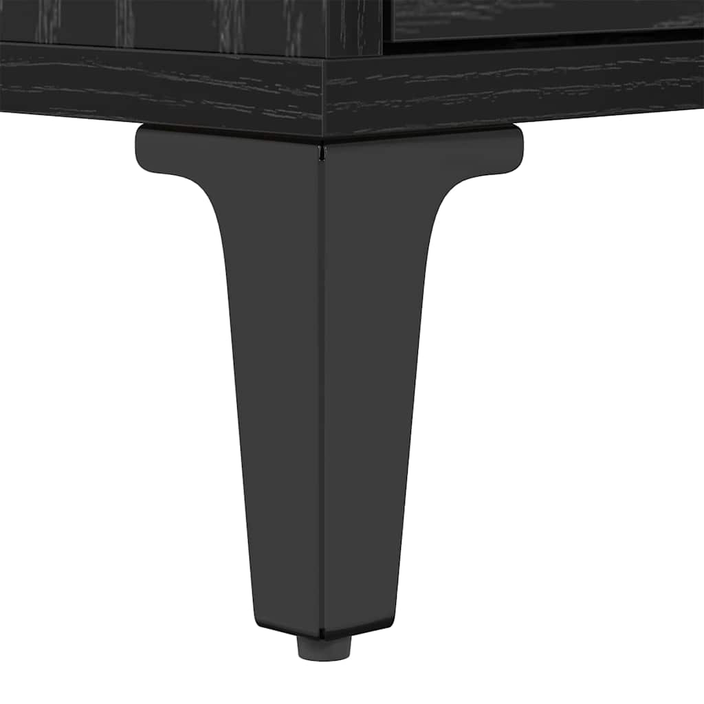 Meuble TV Chêne noir 150 x 30 x 45 cm Bois d'ingénierie et fer - XIOS