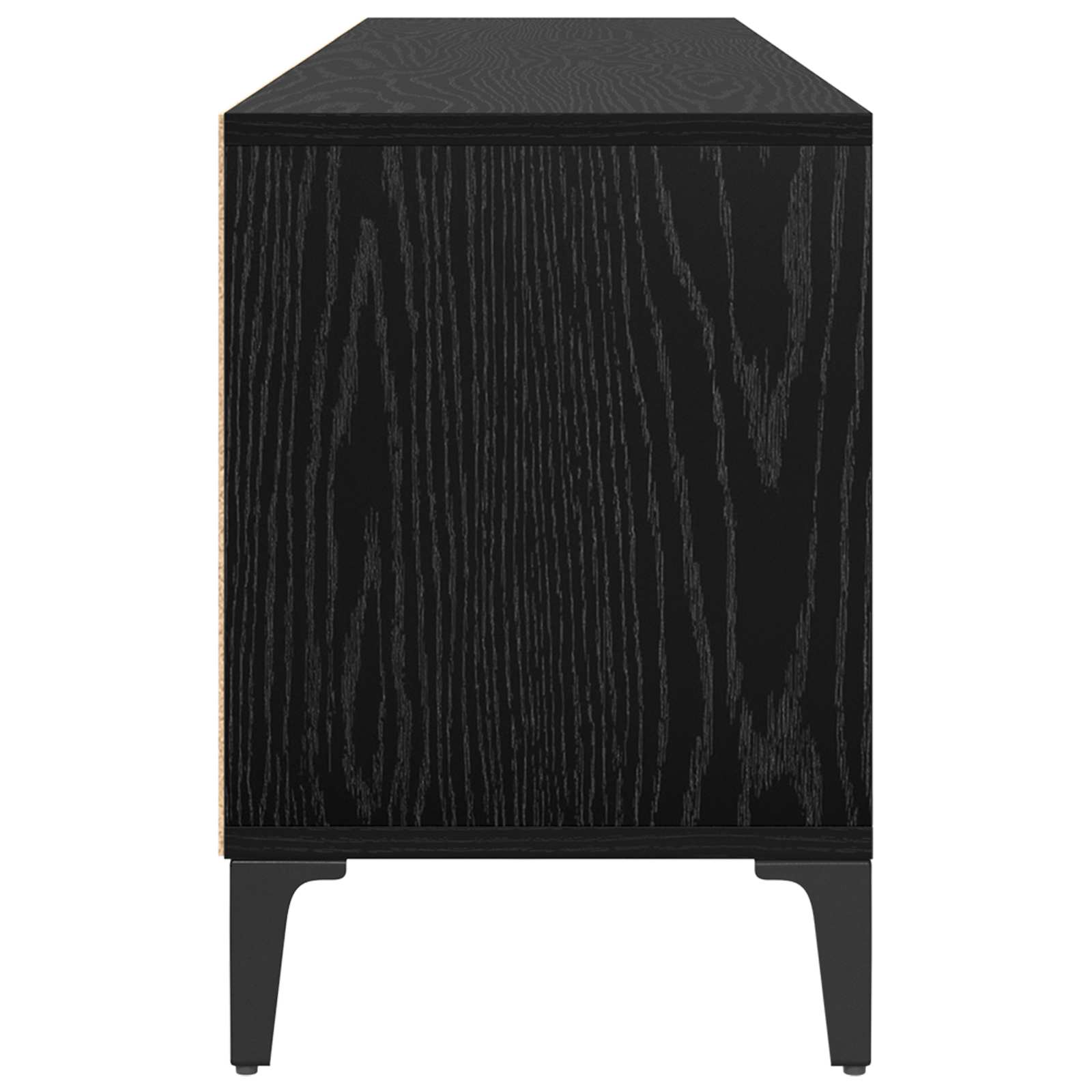 Meuble TV Chêne noir 150 x 30 x 45 cm Bois d'ingénierie et fer - XIOS