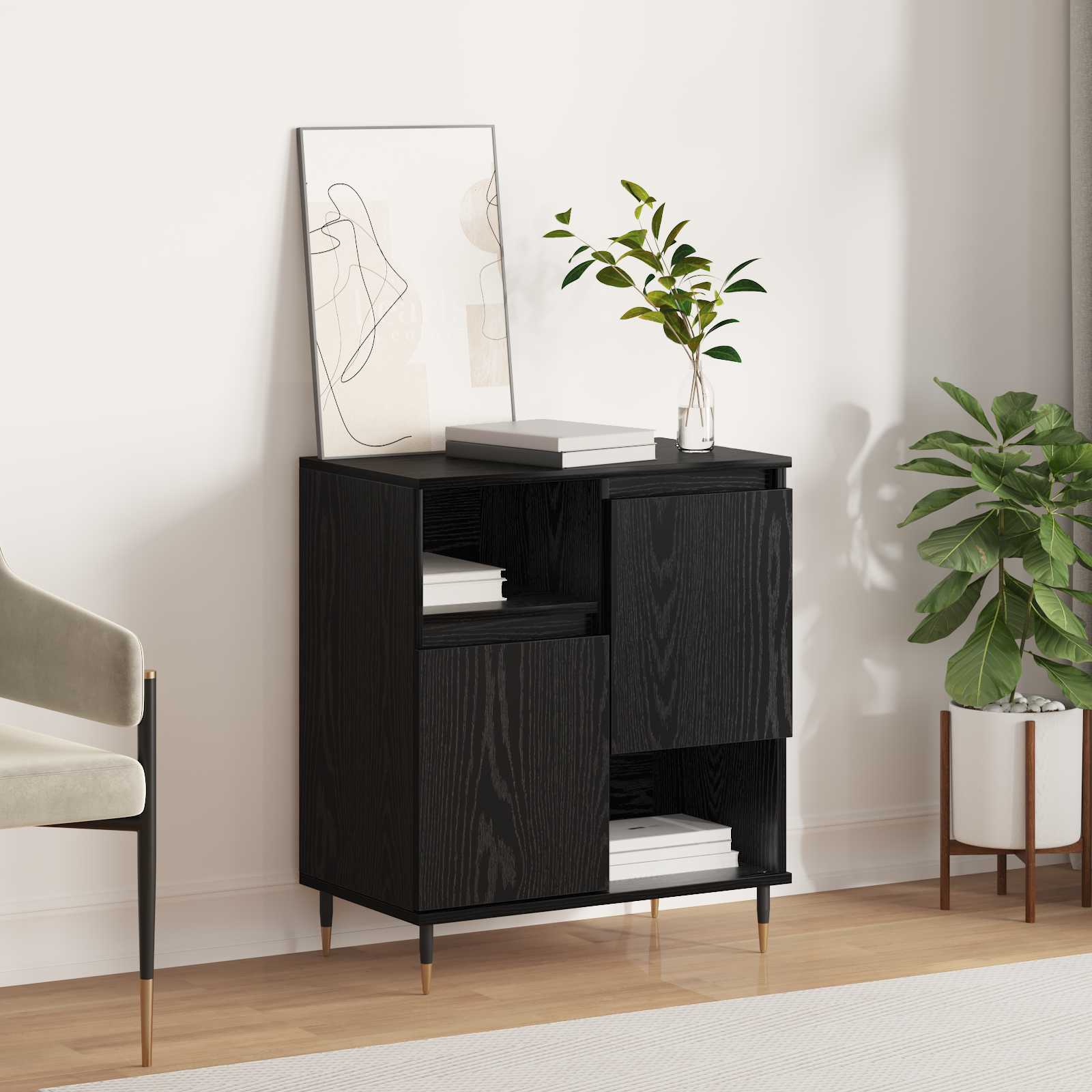 Buffet Chêne noir 60 x 35 x 70 cm - XIOS