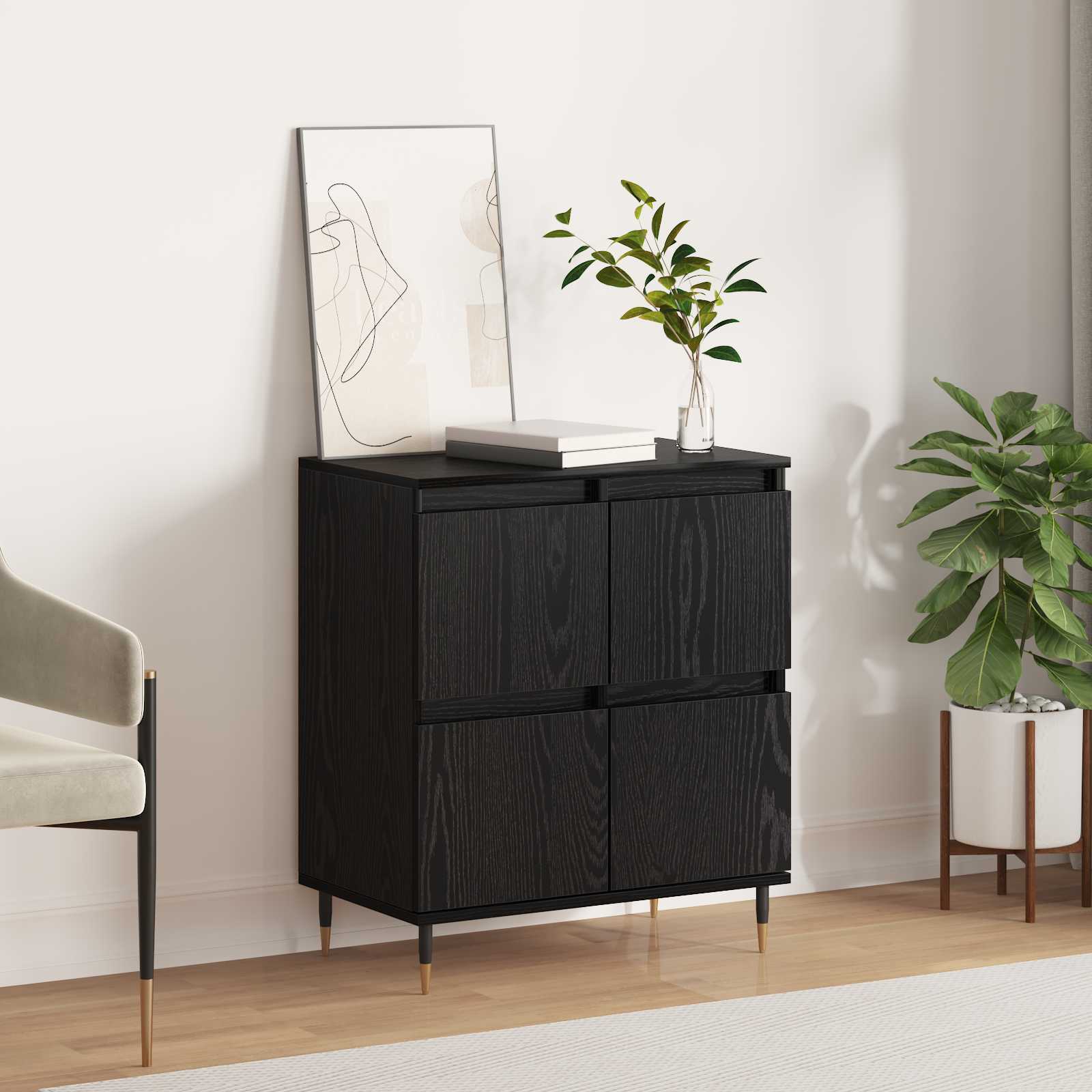 Buffet Chêne noir 60 x 35 x 70 cm - XIOS