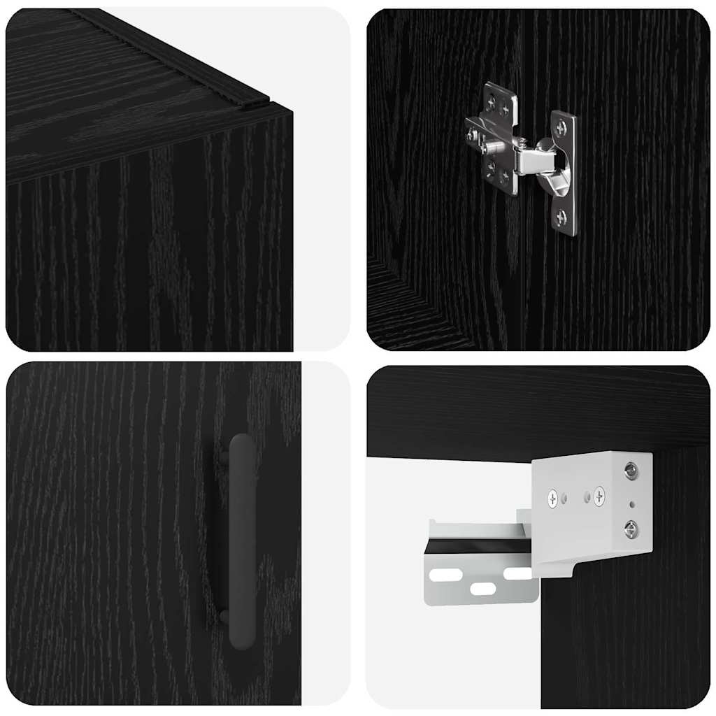 Meuble mural Chêne noir 69,5 x 34 x 90 cm Bois d'ingénierie - XIOS