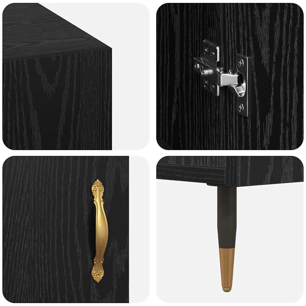 Bureau avec porte Chêne noir 140 x 50 x 75 cm Bois d'ingénierie - XIOS