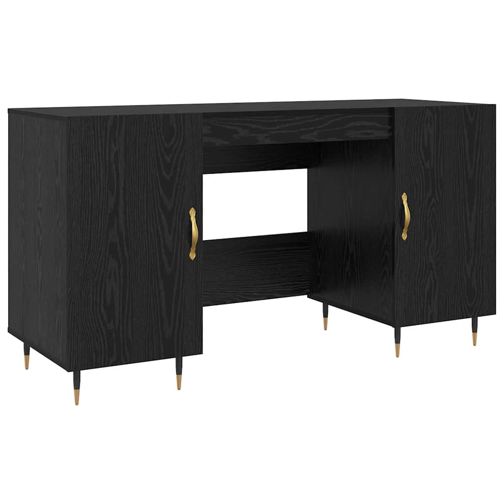 Bureau avec porte Chêne noir 140 x 50 x 75 cm Bois d'ingénierie - XIOS