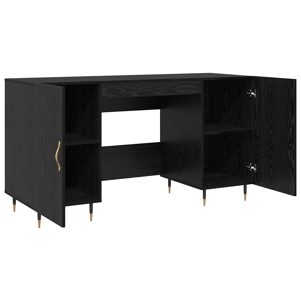 Bureau avec porte Chêne noir 140 x 50 x 75 cm Bois d'ingénierie - XIOS