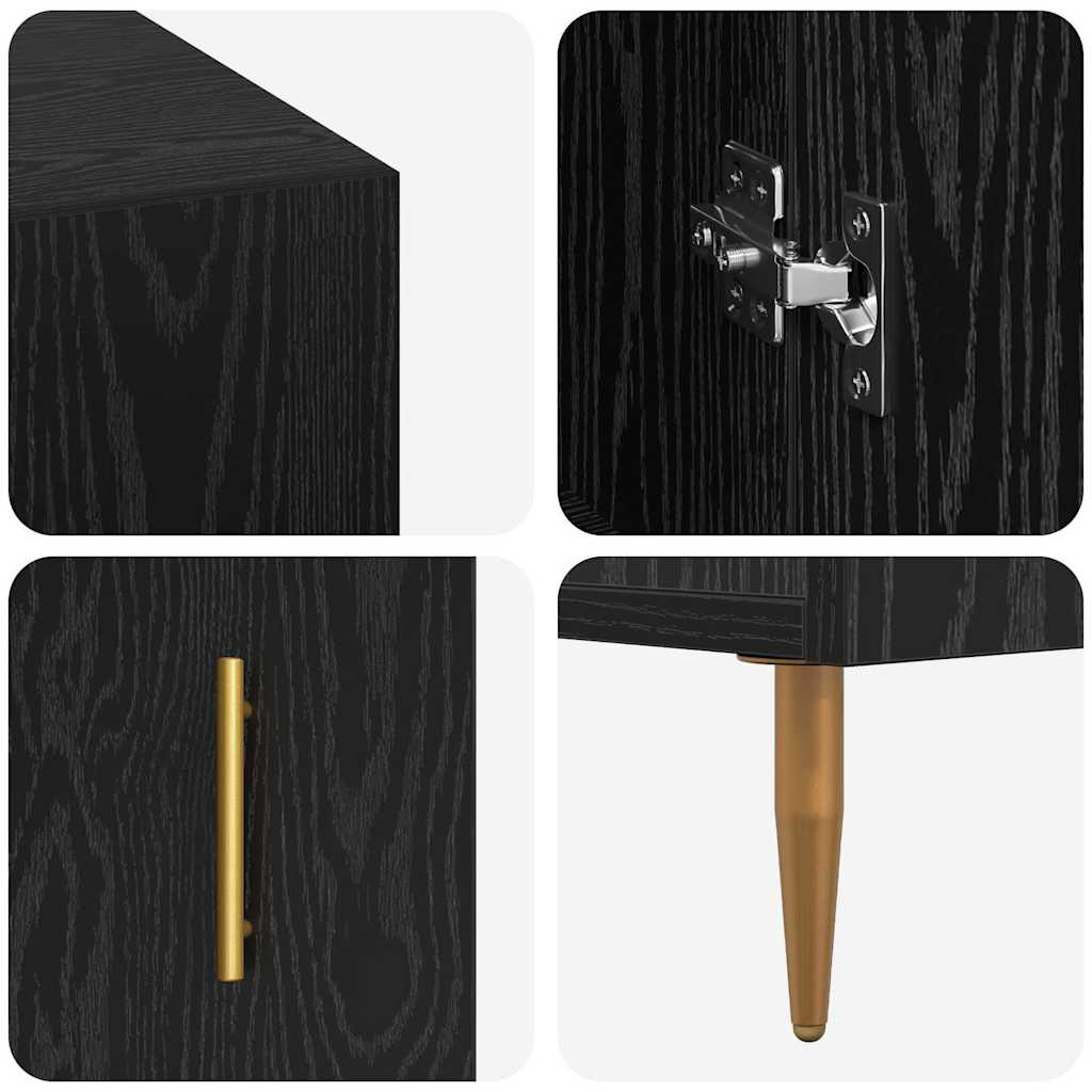 Bureau avec porte Chêne noir 140 x 50 x 75 cm Bois d'ingénierie - XIOS
