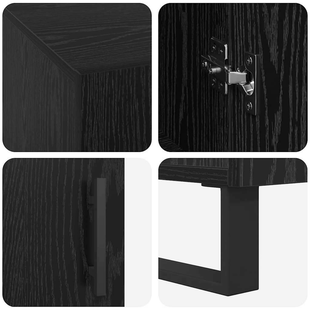 Bureau avec porte Chêne noir 140 x 50 x 75 cm Bois d'ingénierie - XIOS