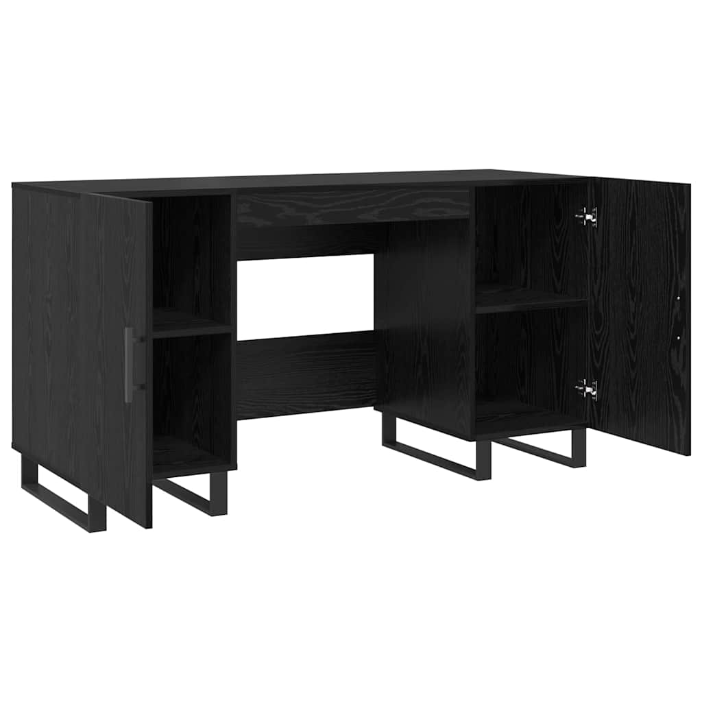 Bureau avec porte Chêne noir 140 x 50 x 75 cm Bois d'ingénierie - XIOS