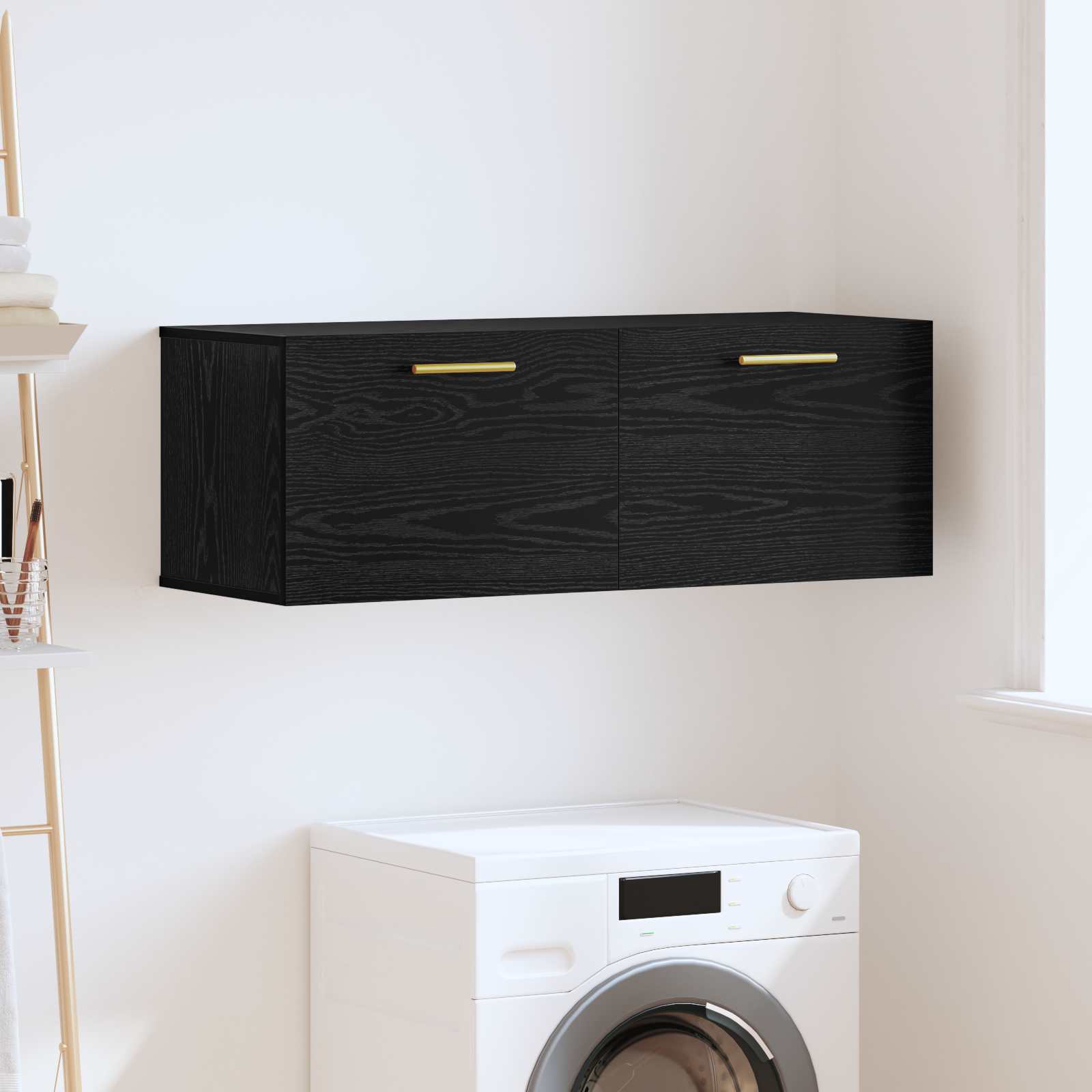 Meuble mural 100 x 36.5 x 35 cm Bois d'ingénierie Chêne noir - XIOS