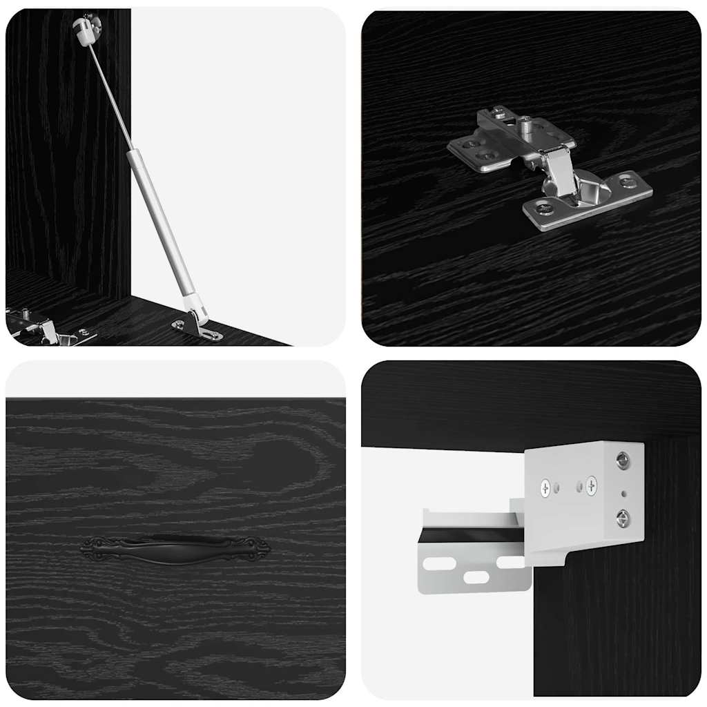 Armoire Murale 100 x 36,5 x 35 cm Bois d'ingénierie Chêne noir - XIOS