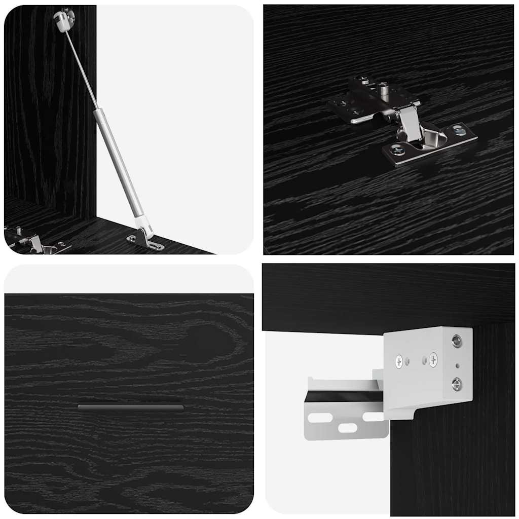 Armoire Murale 100 x 36,5 x 35 cm Bois d'ingénierie Chêne noir - XIOS