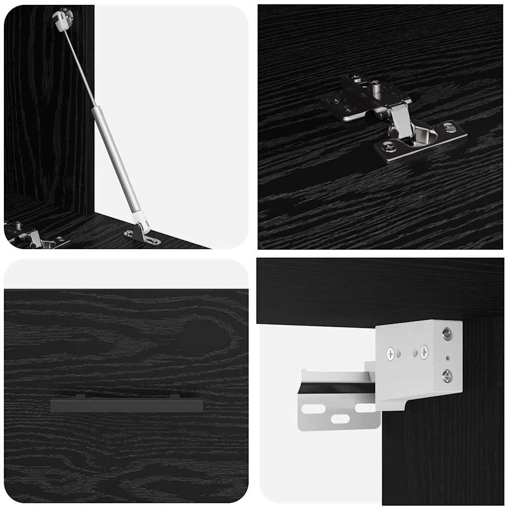 Meuble mural 100 x 36.5 x 35 cm Bois d'ingénierie Chêne noir - XIOS