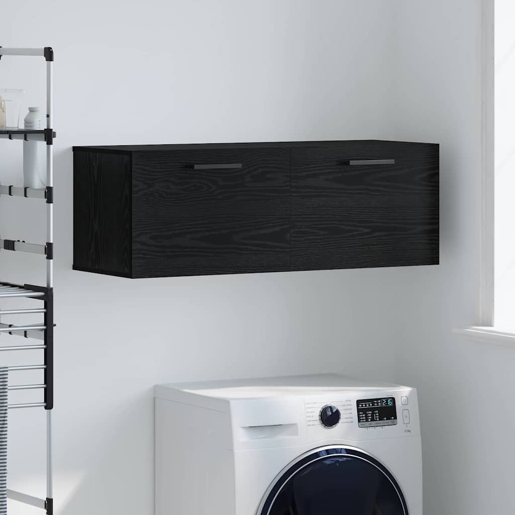 Meuble mural 100 x 36.5 x 35 cm Bois d'ingénierie Chêne noir - XIOS