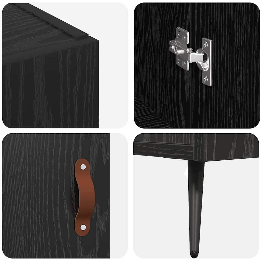 Buffet Noir 90 x 34 x 80 cm Bois d'ingénierie - XIOS