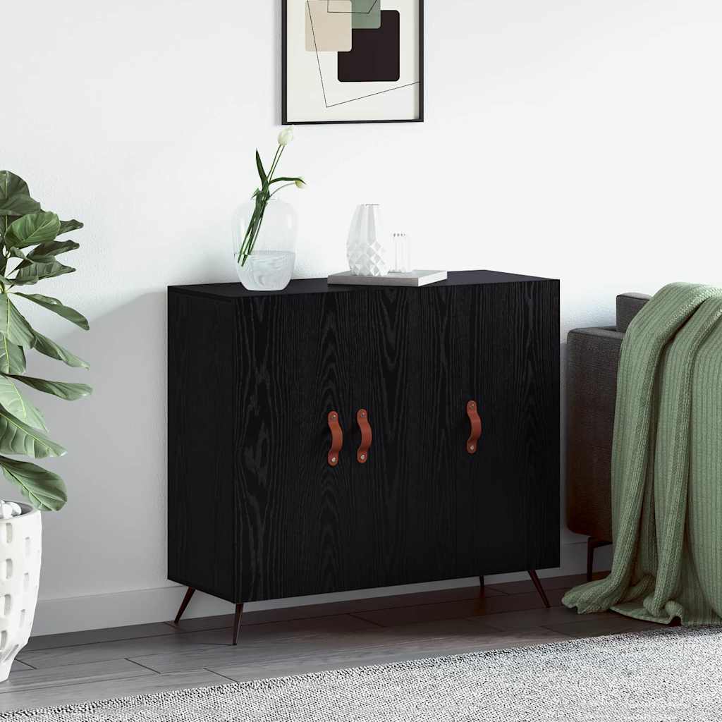 Buffet Noir 90 x 34 x 80 cm Bois d'ingénierie - XIOS