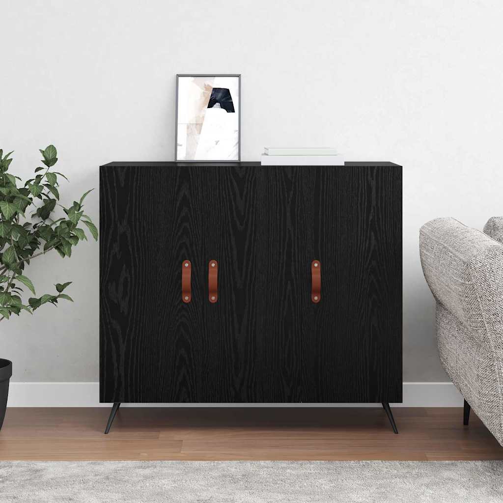 Buffet Noir 90 x 34 x 80 cm Bois d'ingénierie - XIOS