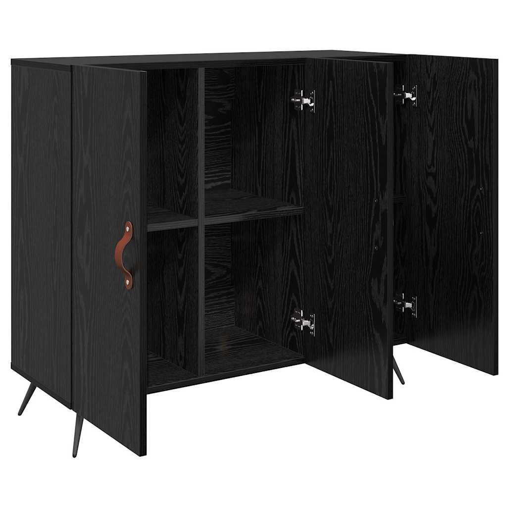 Buffet Noir 90 x 34 x 80 cm Bois d'ingénierie - XIOS