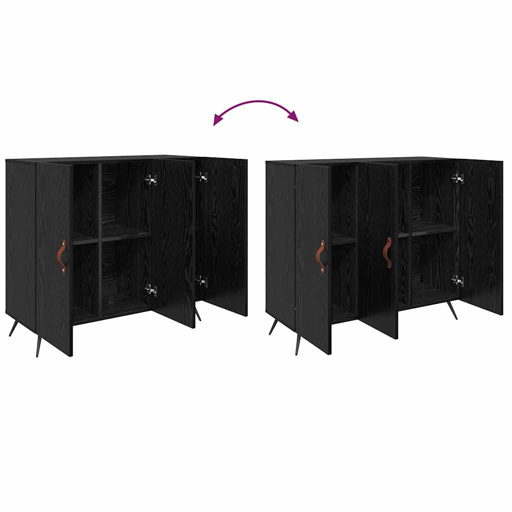 Buffet Chêne noir 89,5 x 34 x 80 cm Bois d'ingénierie - XIOS