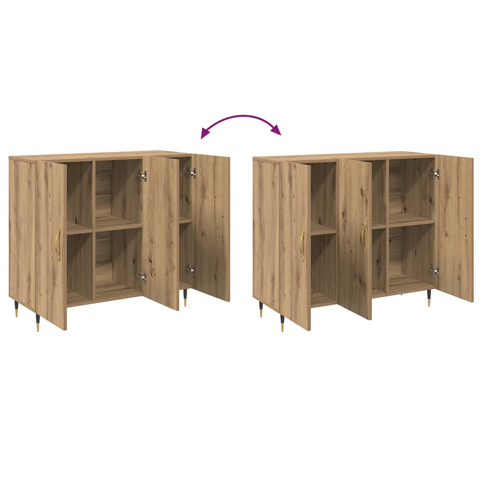 Buffet Chêne artisanal 90 x 34 x 80 cm Bois d'ingénierie - XIOS