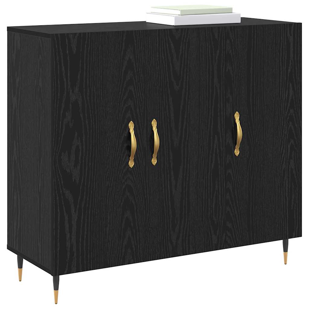 Buffet Noir 90 x 34 x 80 cm Bois d'ingénierie - XIOS
