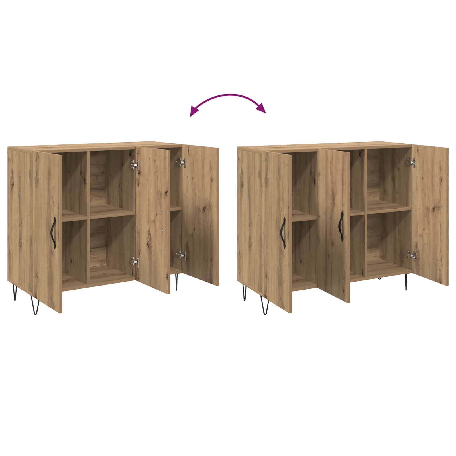 Buffet Chêne artisanal 90 x 32,5 x 80 cm Bois d'ingénierie - XIOS