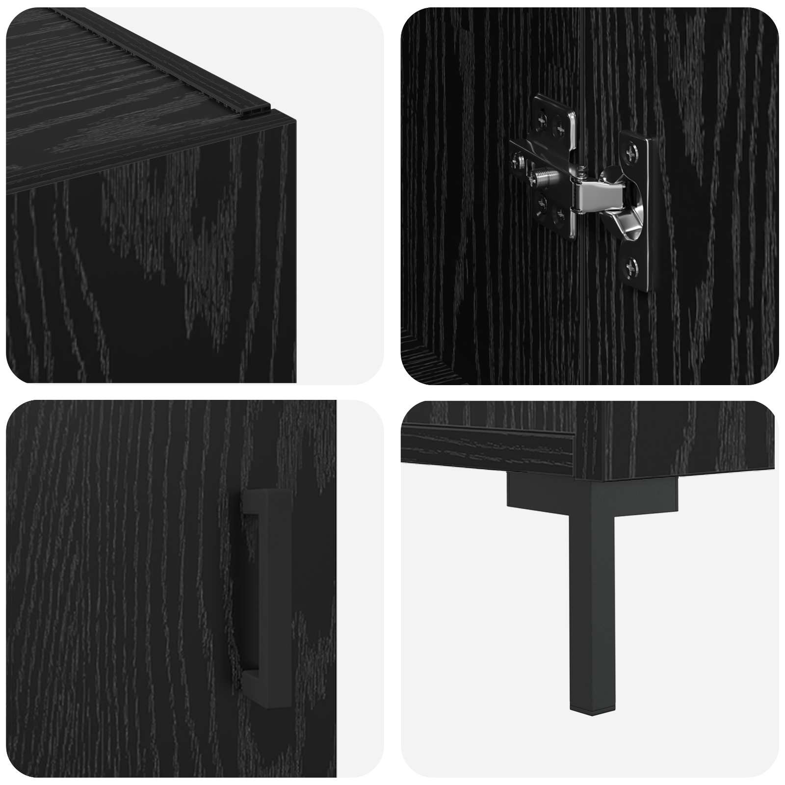 Buffet Chêne noir 90 x 34 x 80 cm Bois d'ingénierie - XIOS