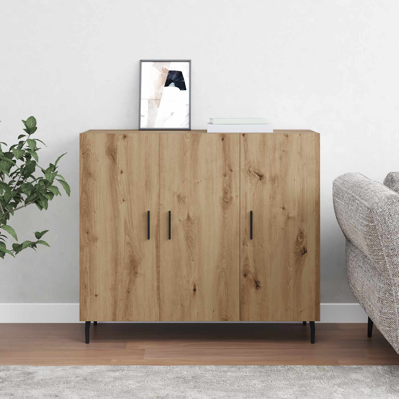Buffet Chêne artisanal 90 x 34 x 80 cm Bois d'ingénierie - XIOS
