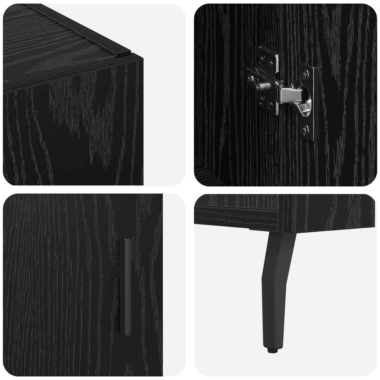 Buffet Chêne noir 90 x 34 x 80 cm Bois d'ingénierie - XIOS
