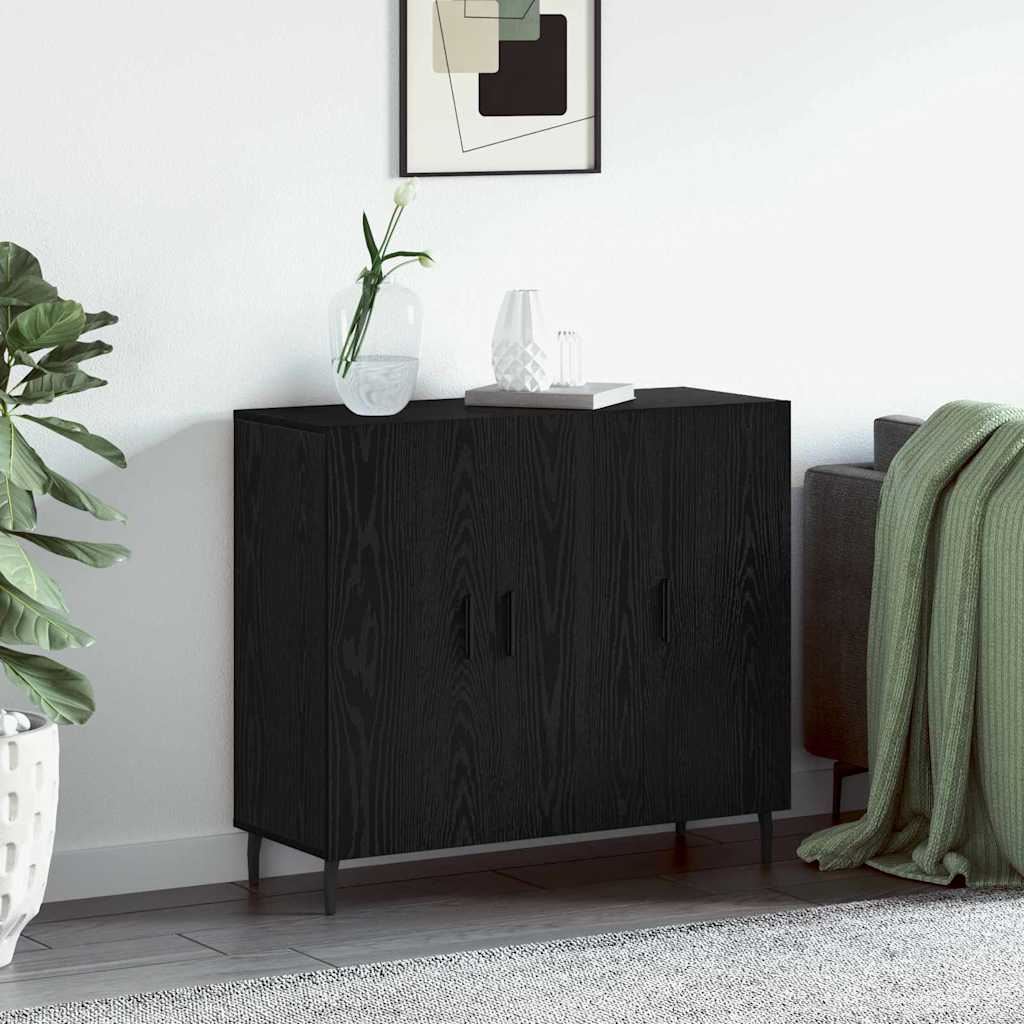 Buffet Noir 90 x 34 x 80 cm Bois d'ingénierie - XIOS