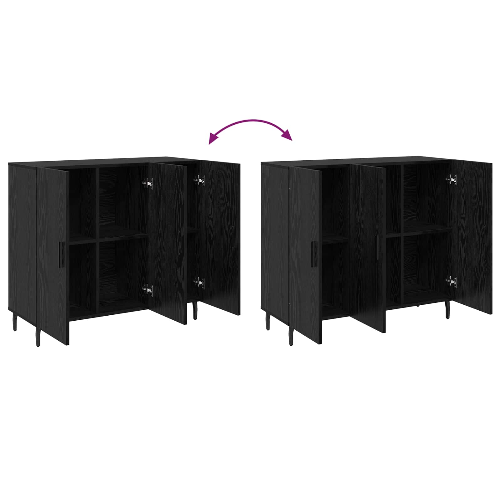 Buffet Chêne noir 90 x 34 x 80 cm Bois d'ingénierie - XIOS