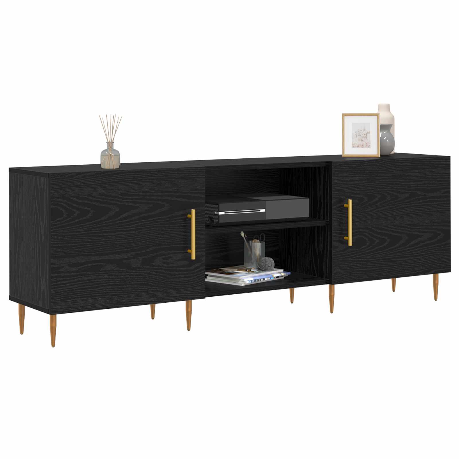 Meuble TV Chêne noir 150 x 30 x 50 cm Bois d'ingénierie - XIOS