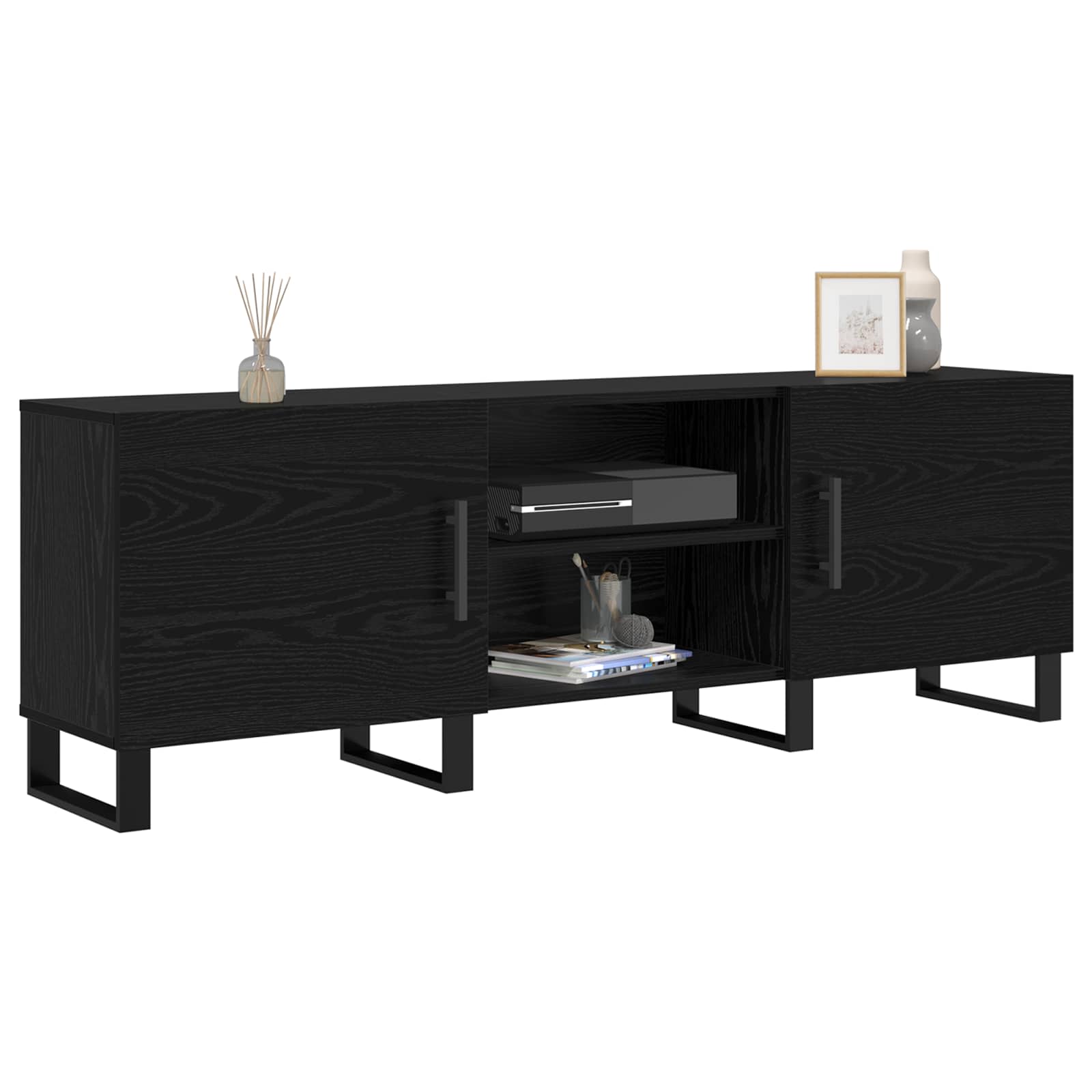 Meuble TV Chêne noir 150 x 30 x 50 cm Bois d'ingénierie - XIOS