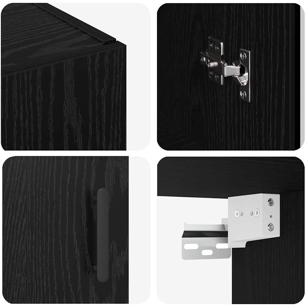 Buffet Chêne noir 69,5 x 34 x 90 cm Bois d'ingénierie - XIOS