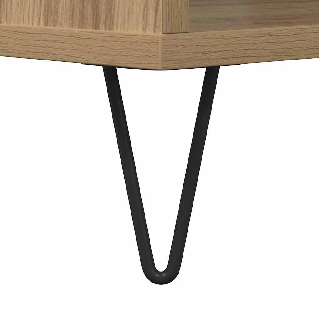 Table basse chêne artisanal 60 x 50 x 40 cm Bois d'ingénierie - XIOS